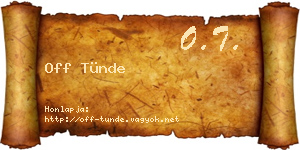 Off Tünde névjegykártya